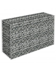 Gabbione Letto Rialzato in Acciaio Zincato 90x30x60 cm 2