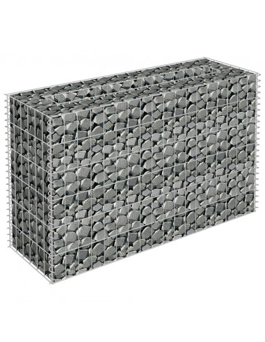 Gabbione Letto Rialzato in Acciaio Zincato 90x30x60 cm