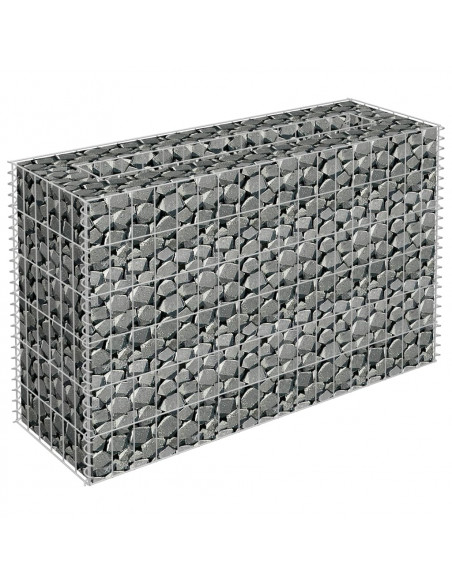 Gabbione Letto Rialzato in Acciaio Zincato 90x30x60 cm