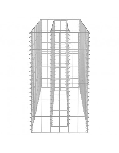 Gabbione Letto Rialzato in Acciaio Zincato 90x30x60 cm