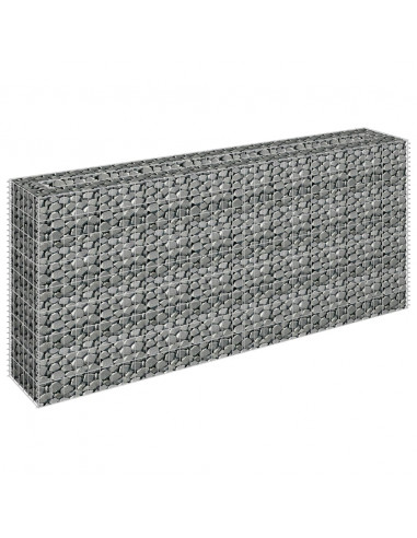 Gabbione Letto Rialzato in Acciaio Zincato 180x30x90 cm