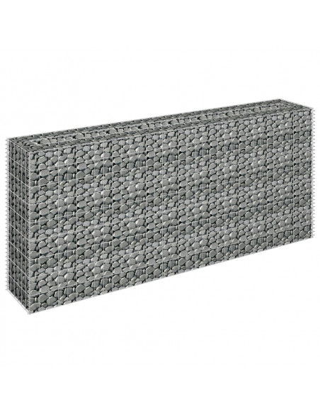 Gabbione Letto Rialzato in Acciaio Zincato 180x30x90 cm
