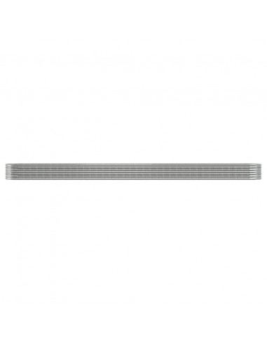 Letto Giardino Acciaio Verniciato a Polvere 440x80x36cm Argento