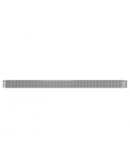 Letto Giardino Acciaio Verniciato a Polvere 440x80x36cm Argento