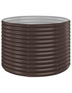 Letto Giardino Acciaio Verniciato Polvere 100x100x68 cm Marrone