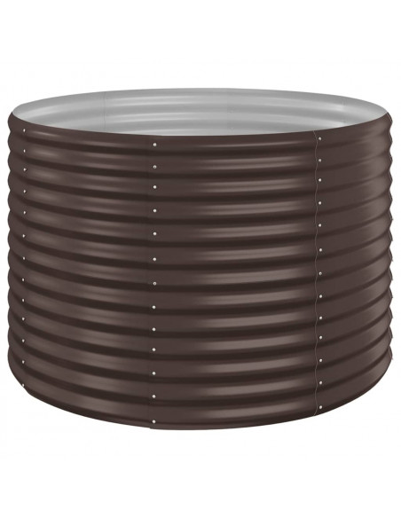 Letto Giardino Acciaio Verniciato Polvere 100x100x68 cm Marrone