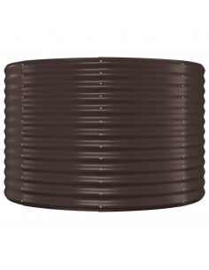 Letto Giardino Acciaio Verniciato Polvere 100x100x68 cm Marrone 2
