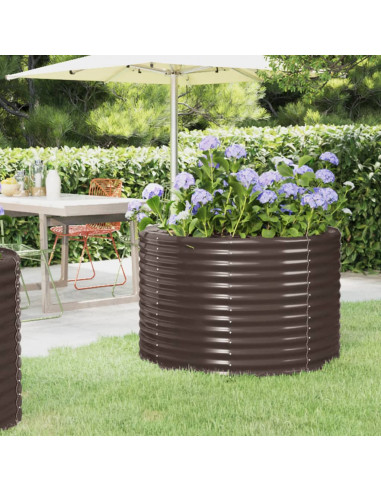 Letto Giardino Acciaio Verniciato Polvere 100x100x68 cm Marrone