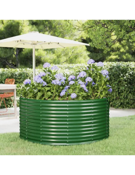 Letto Giardino Acciaio Verniciato Polvere 140x140x68cm Verde