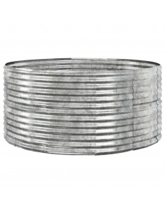 Letto Giardino Acciaio Verniciato Polvere 140x140x68 cm Argento