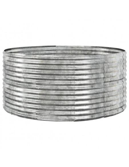 Letto Giardino Acciaio Verniciato Polvere 140x140x68 cm Argento