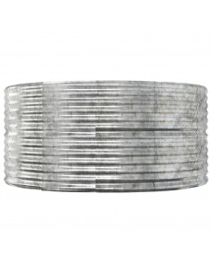 Letto Giardino Acciaio Verniciato Polvere 140x140x68 cm Argento 2