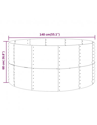 Letto Giardino Acciaio Verniciato Polvere 140x140x68 cm Argento