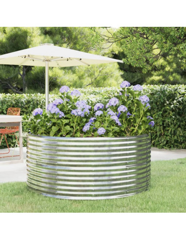 Letto Giardino Acciaio Verniciato Polvere 140x140x68 cm Argento