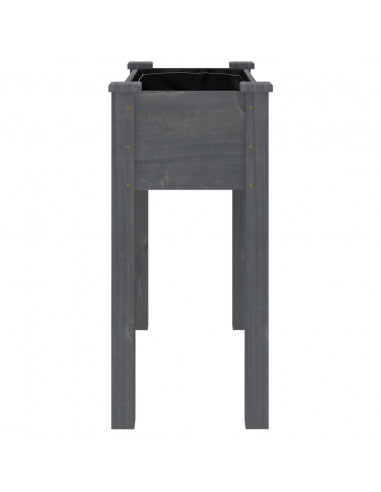 Fioriera con Fodera Grigia 71x37x76 cm Legno Massello di Abete