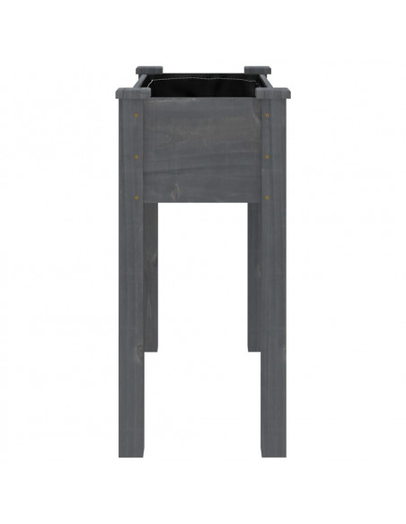 Fioriera con Fodera Grigia 71x37x76 cm Legno Massello di Abete