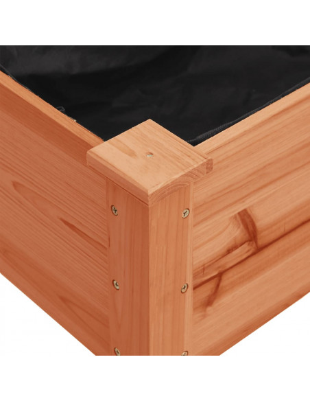 Fioriera Ruote e Fodera Marrone 71x37x80cm Legno Massello Abete