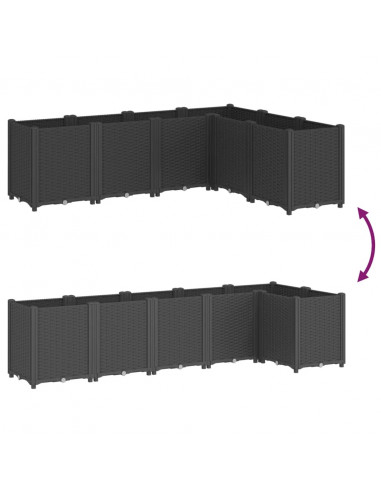 Fioriera da Giardino Nera 160x120x53 cm in PP