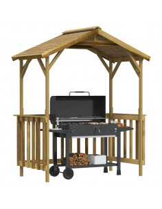 Capanno per Barbecue 163,5x93x210 cm in Pino Impregnato 2