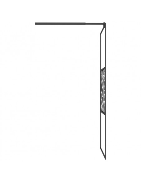 Parete Doccia Walk in 90x195cm Vetro ESG con Design Pietre Nero