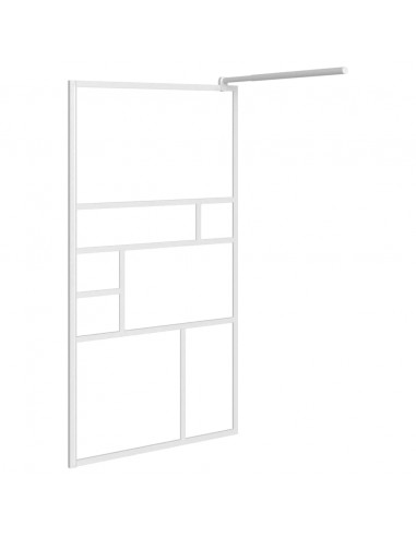 Parete per Doccia Walk in 115x195 cm in Vetro ESG Bianco
