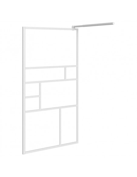 Parete per Doccia Walk in 115x195 cm in Vetro ESG Bianco