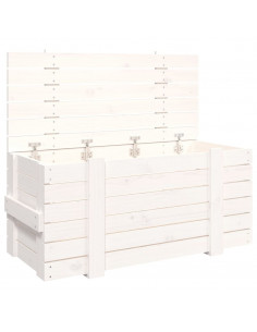 Contenitore Portaoggetti Bianco 91x40,5x42 cm Massello di Pino