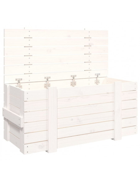 Contenitore Portaoggetti Bianco 91x40,5x42 cm Massello di Pino