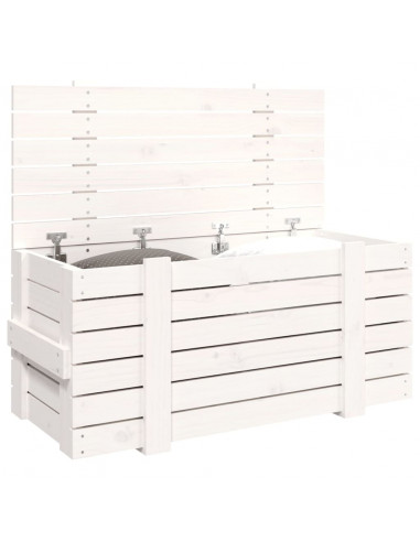 Contenitore Portaoggetti Bianco 91x40,5x42 cm Massello di Pino