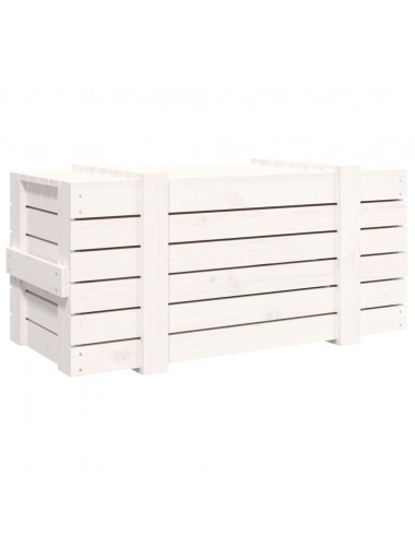 Contenitore Portaoggetti Bianco 91x40,5x42 cm Massello di Pino