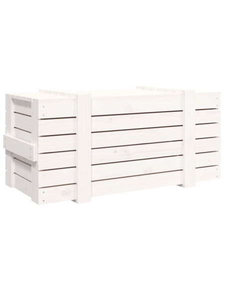Contenitore Portaoggetti Bianco 91x40,5x42 cm Massello di Pino