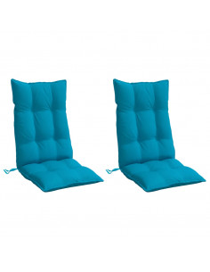 Cuscini Sedia con Schienale Alto 2 pz Blu Chiaro Tessuto Oxford 2