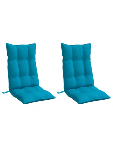 Cuscini Sedia con Schienale Alto 2 pz Blu Chiaro Tessuto Oxford