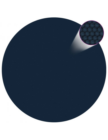 Pellicola Galleggiante Solare PE per Piscina 356 cm Nero e Blu