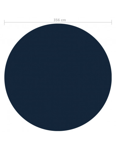 Pellicola Galleggiante Solare PE per Piscina 356 cm Nero e Blu