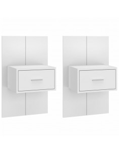 Comodini a Parete 2 pz Bianchi