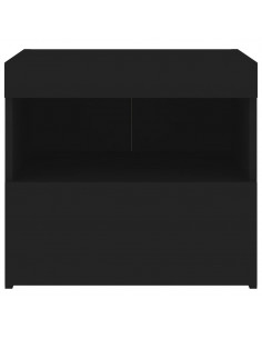 Comodino con Luci LED Nero 50x40x45 cm 2