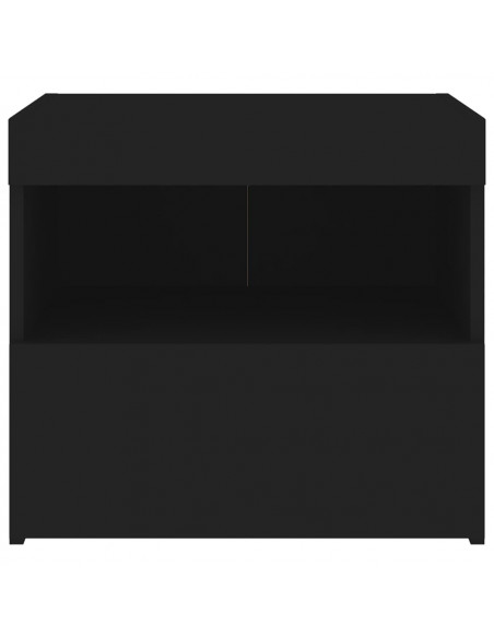 Comodino con Luci LED Nero 50x40x45 cm