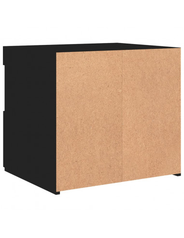 Comodino con Luci LED Nero 50x40x45 cm