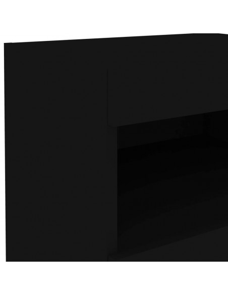 Comodino con Luci LED Nero 50x40x45 cm