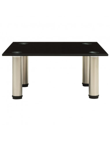 Mobile Porta TV Nero 40x35x17 cm in Vetro Temperato