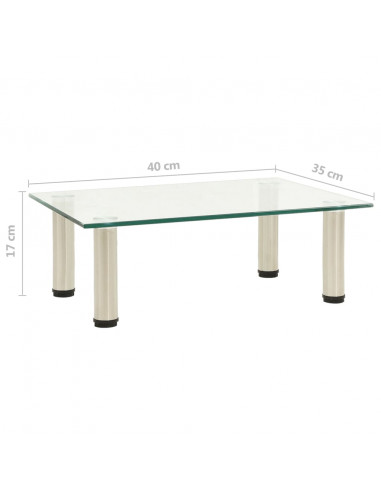 322760  TV Stand Transparent 40x35x17 cm Tempered Glass