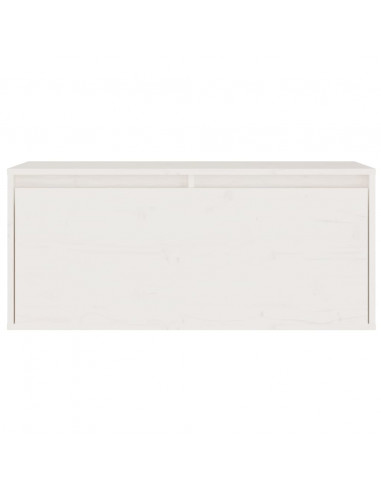 Mobili Porta TV 4 pz Bianchi in Legno Massello di Pino