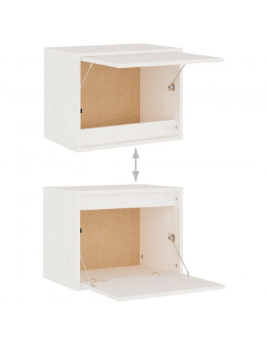 Mobili Porta TV 4 pz Bianchi in Legno Massello di Pino