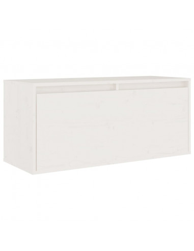 Mobili Porta TV 5 pz Bianchi in Legno Massello di Pino