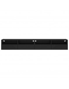 Mobili TV a Parete 2pz Neri 100x30x30 cm in Legno Multistrato