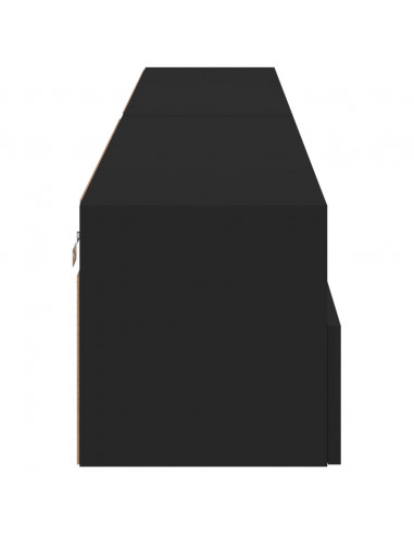 Mobili TV a Parete 2pz Neri 100x30x30 cm in Legno Multistrato
