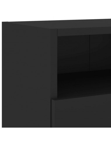 Mobili TV a Parete 2pz Neri 100x30x30 cm in Legno Multistrato