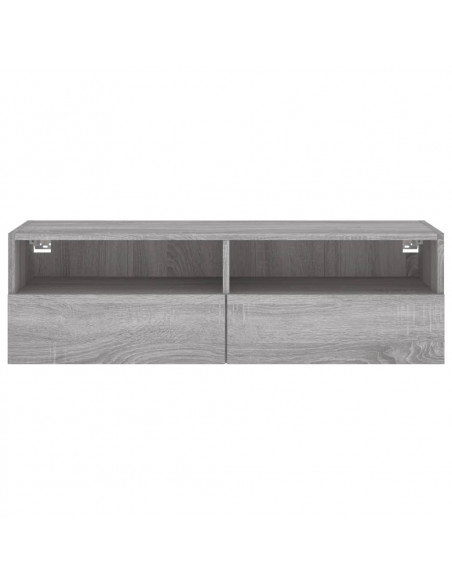 Mobile TV a Parete Grigio Sonoma 100x30x30 cm Legno Multistrato