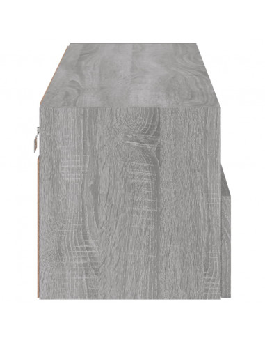 Mobile TV a Parete Grigio Sonoma 100x30x30 cm Legno Multistrato